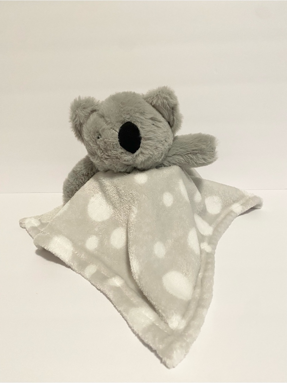 Jesse & Lulu Koala Lovey Gray Polka Dot Security Blanket Boy Girl Baby Soft Toy